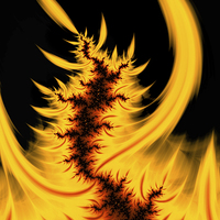 Buy canvas prints of Hot orange fractal flames by Matthias Hauser