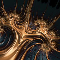 Buy canvas prints of Golden abstract fractal art by Matthias Hauser