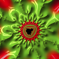 Buy canvas prints of Abstract fractal art red and green by Matthias Hauser