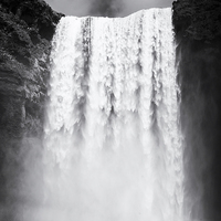 Buy canvas prints of  Waterfall Skogafoss Iceland black and white by Matthias Hauser