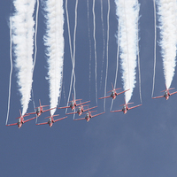 Buy canvas prints of Red Arrows smoking by Tim  Senior
