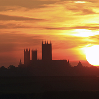 Buy canvas prints of Lincoln Cathedral at Sunset by Tim  Senior