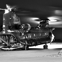 Buy canvas prints of Ch47 Aircraft Chinook Helicopter Night Ops by Heather Wise