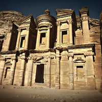 Buy canvas prints of Monastery Temple in Petra Jordan by Heather Wise