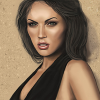 Buy canvas prints of Megan Fox Portrait by Heather Wise
