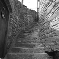 Buy canvas prints of Black and White, Stairs, Devon by Sam Hay