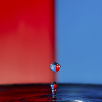 Buy canvas prints of Water Droplet Red/Blue by Jade Wylie