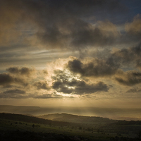 Buy canvas prints of Mendip Sunset by Nick Pound