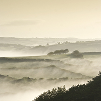 Buy canvas prints of Morning Mist from Winsford Hill by Nick Pound
