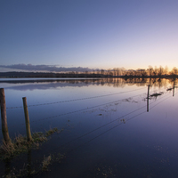 Buy canvas prints of Dawn on the Flooded Somerset Levels by Nick Pound