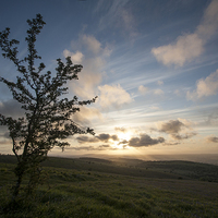 Buy canvas prints of  A Mendip Sunset by Nick Pound