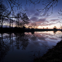 Buy canvas prints of  Dawn at King's Sedgemoor Drain by Nick Pound