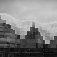 Buy canvas prints of Sage Theatre in Gateshead, Black and White by Jonathan Parkes