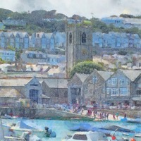 Buy canvas prints of ST Ives church by sean clifford