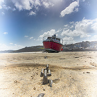 Buy canvas prints of Boat at low tide by sean clifford