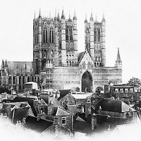 Buy canvas prints of Lincoln Cathedral, Lincoln, England by Julia Whitnall