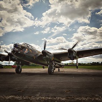 Buy canvas prints of Lancaster Bomber Just Jane by Julia Whitnall