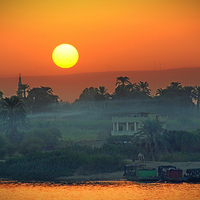 Buy canvas prints of  Sunset On The Nile by Peter Farrington