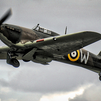 Buy canvas prints of  Hawker Hurricane Flying High by Peter Farrington