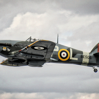 Buy canvas prints of Hawker Hurricane Mk IIB BE505 Taking To The Skies by Peter Farrington