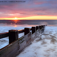Buy canvas prints of Swanage beach sunrise  by Shaun Jacobs