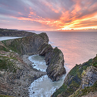 Buy canvas prints of Stair Hole winter sunrise  by Shaun Jacobs