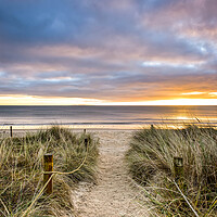 Buy canvas prints of Studland beach sunrise  by Shaun Jacobs