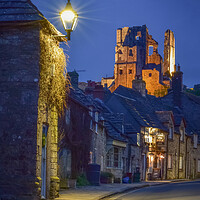 Buy canvas prints of Corfe Castle Illuminated  by Shaun Jacobs