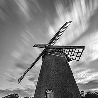 Buy canvas prints of Windmill with rushing clouds  by Shaun Jacobs