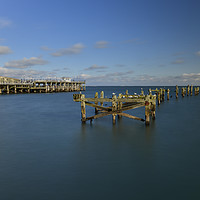 Buy canvas prints of Swanage pier Dorset  by Shaun Jacobs