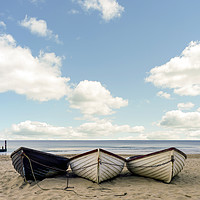 Buy canvas prints of Fishing boats on a beach  by Shaun Jacobs