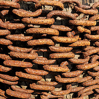 Buy canvas prints of Rusty old iron chains  by Shaun Jacobs
