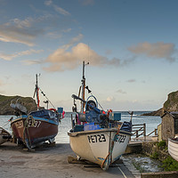 Buy canvas prints of Fishing boats on Lulworth cove  by Shaun Jacobs