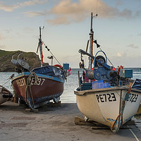 Buy canvas prints of Fishing boats on Lulworth cove  by Shaun Jacobs
