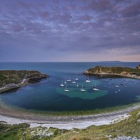 Buy canvas prints of Lulworth cove at sunrise  by Shaun Jacobs