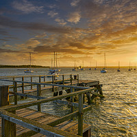 Buy canvas prints of Sunset over Lake pier  by Shaun Jacobs
