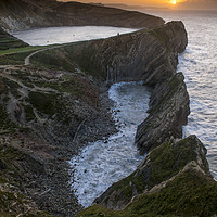 Buy canvas prints of Stair Hole sunrise  by Shaun Jacobs
