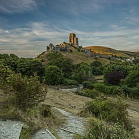 Buy canvas prints of Sun kissed Corfe Castle  by Shaun Jacobs