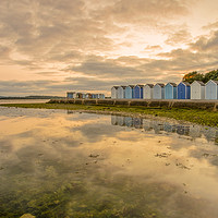 Buy canvas prints of Beach huts reflections  by Shaun Jacobs