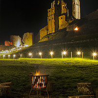 Buy canvas prints of Corfe Castle Illuminated  by Shaun Jacobs
