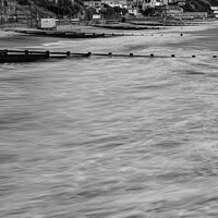 Buy canvas prints of Swanage beach stormy seas  by Shaun Jacobs