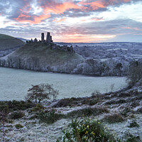 Buy canvas prints of Fire and Ice at Corfe Castle  by Shaun Jacobs