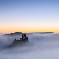 Buy canvas prints of Corfe Castle panorama  by Shaun Jacobs