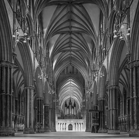 Buy canvas prints of Lincoln Cathedral Nave by Ian Barber