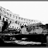 Buy canvas prints of Colosseum from the ground. by Mark Franklin