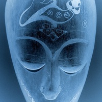 Buy canvas prints of Blue alien. by Mark Franklin