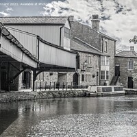 Buy canvas prints of  inn on the wharf   burnley  black and white  by keith hannant