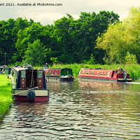 Buy canvas prints of  narrowboats on the staffs and worcester  canal  by keith hannant