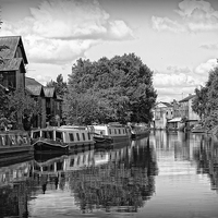 Buy canvas prints of  leigh moorings in monochrome by keith hannant