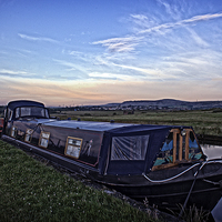 Buy canvas prints of  narrowboats at dusk by keith hannant
